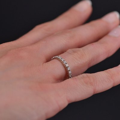 Alliance Or Blanc Diamants à Griffes