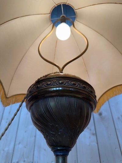Lampione di bronzo e onice di stile Napoleone III