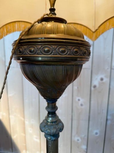 Lampione di bronzo e onice di stile Napoleone III