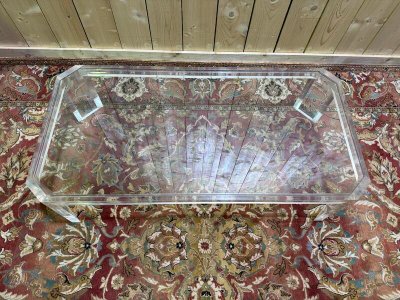 Altuglas und Glas Couchtisch