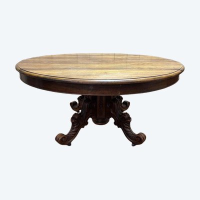 Ovaler Esstisch auf der zentralen Fußzeit Napoleon III.