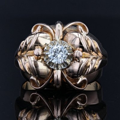 Anello vintage con cupola di diamanti