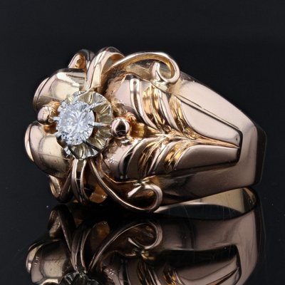 Anello vintage con cupola di diamanti