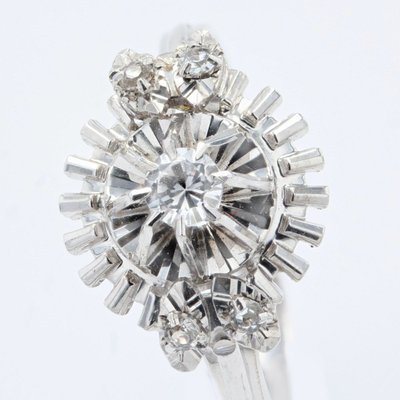 Bague Saphirs Blancs Rétro