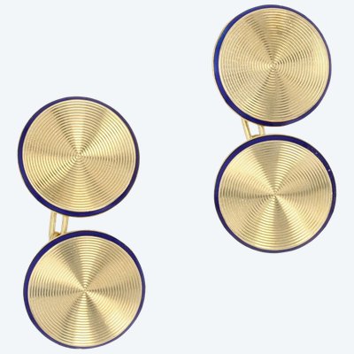 Boutons De Manchettes Anciens En Or Et Email