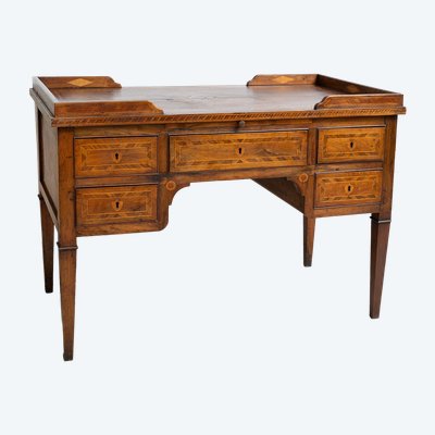 Scrivania antica Luigi XVI in noce massello. Napoli, XVIII secolo.