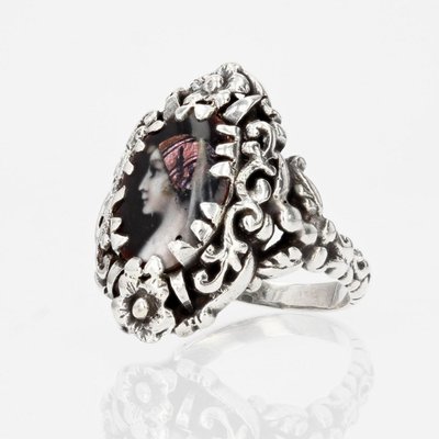 Antiker Silber-Emaille-Ring