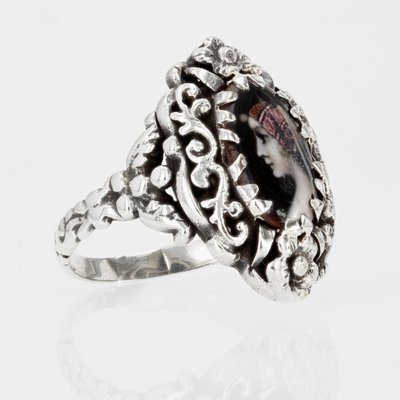 Antiker Silber-Emaille-Ring