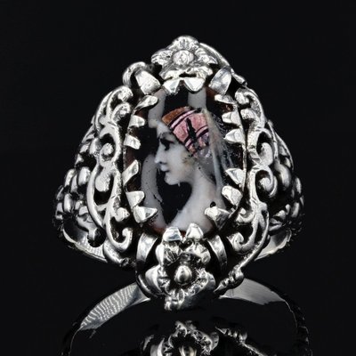 Antiker Silber-Emaille-Ring