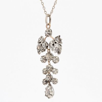 Old Silver Gold Diamonds Pendant