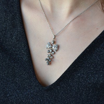 Old Silver Gold Diamonds Pendant