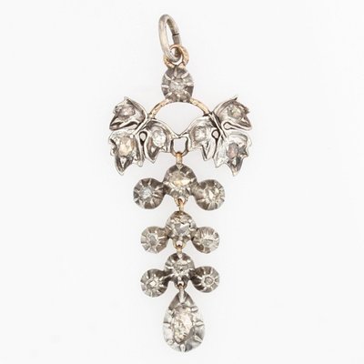 Old Silver Gold Diamonds Pendant