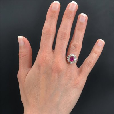 Bague Saphir Rose Et Diamants Taillés En Poire