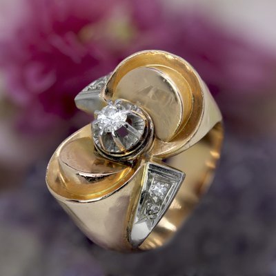 Retro Diamant-Knotenring