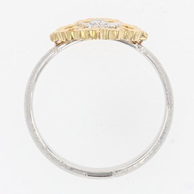 Yellow And White Gold Diamond Ring Arabesques Small Model
