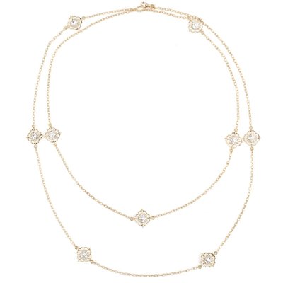 Sautoir Diamants Ors Jaune Et Blanc Arabesques