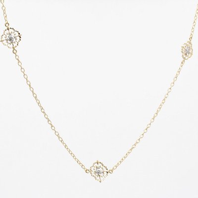 Sautoir Diamants Ors Jaune Et Blanc Arabesques