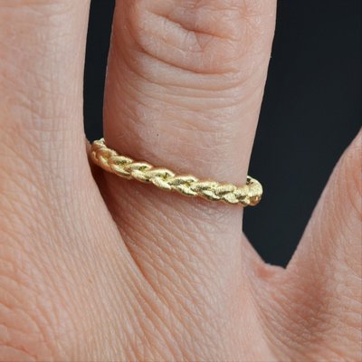 Alliance Tresse Ciselée Or Jaune