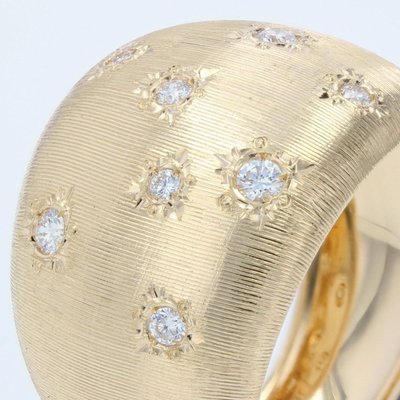 Bague Jonc Or Jaune Diamants Satinée