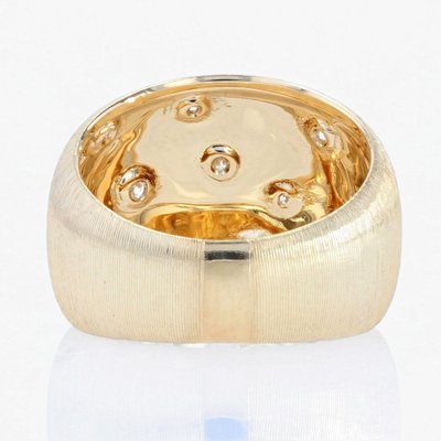 Bague Jonc Or Jaune Diamants Satinée