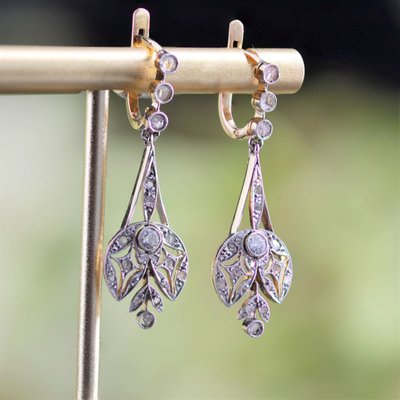 Antichi orecchini di diamanti Belle Époque