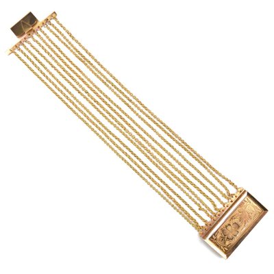 Bracelet Ancien Chaines Et Son Fermoir à La Pensée