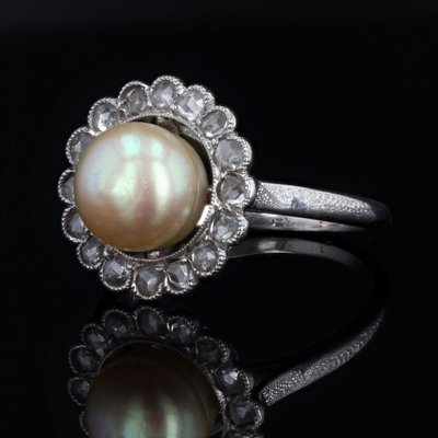 Antiker Gold- und Diamant-Perlenring