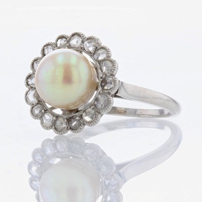 Antiker Gold- und Diamant-Perlenring