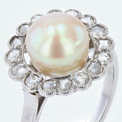 Antiker Gold- und Diamant-Perlenring