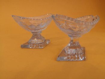 Paire de salière poivrière en cristal - XIXème siècle 