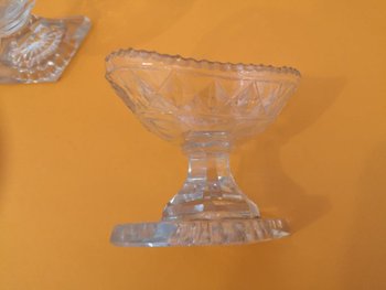 Paire de salière poivrière en cristal - XIXème siècle 