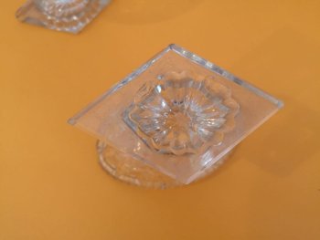 Paire de salière poivrière en cristal - XIXème siècle 