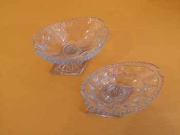 Paire de salière poivrière en cristal - XIXème siècle 