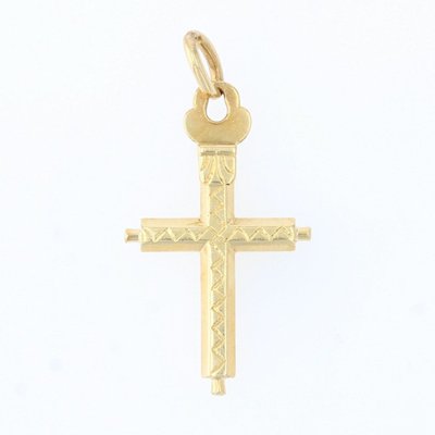Croix Régionale Ciselée Or Jaune