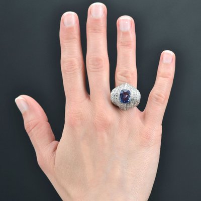 Art Deco Ceylon Saphir und Diamant Ring