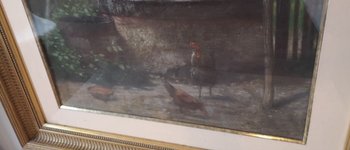 Pastel - Scène de basse cour - Eloi Fouché (1854-1918)