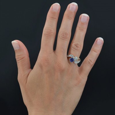 Bague Toi Et Moi Saphir Bleu Et Diamants