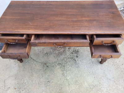 scrivania in rovere con 5 cassetti