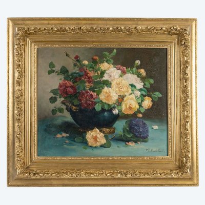 Dipinto floreale CAUCHOIS Eugène Henri, fine del XIX secolo