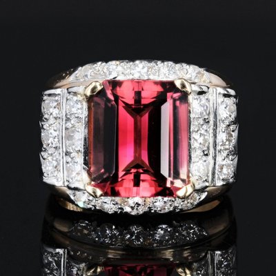 Bague Tank Tourmaline Et Diamants