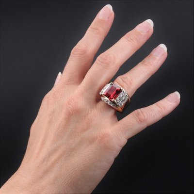 Bague Tank Tourmaline Et Diamants