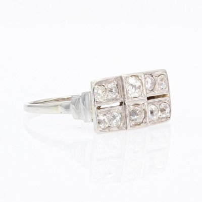 Bague Art Déco Rectangulaire Diamants