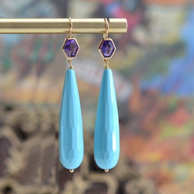 Amethyst und Türkis Ohrhänger