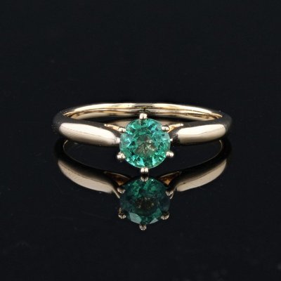 Bague émeraude Or Jaune En Solitaire