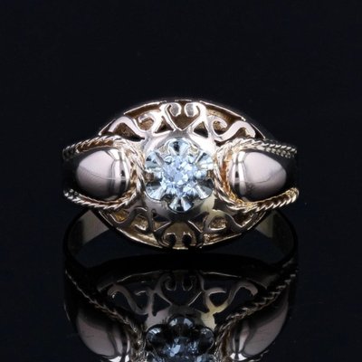 Anello vintage in oro antico con diamanti