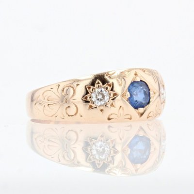 Armreif aus Roségold mit Saphir und Diamanten