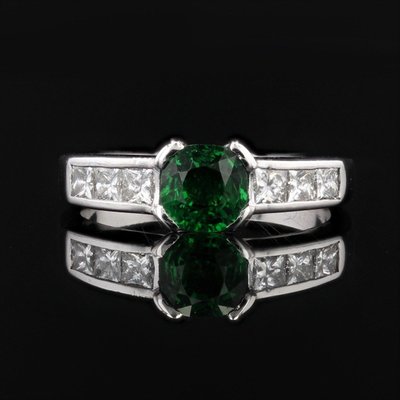 Princess Tsavorit Granat und Diamantring