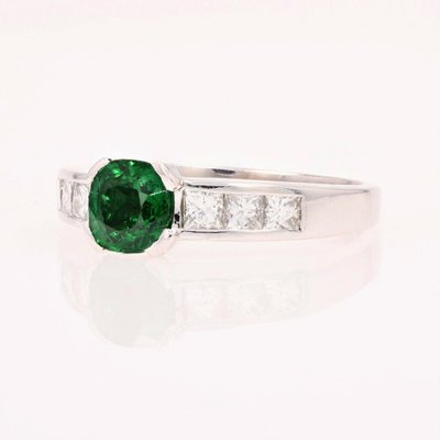 Princess Tsavorit Granat und Diamantring