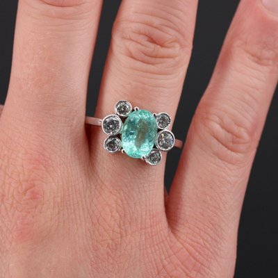 Paraiba-Turmalin- und Diamantring