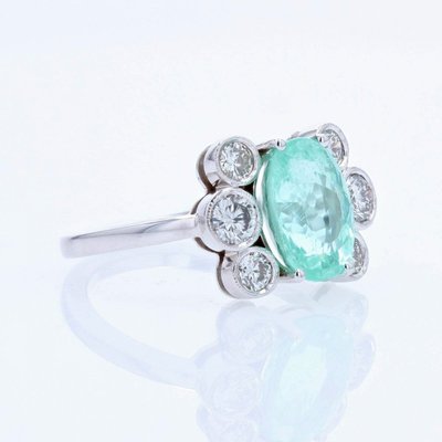 Paraiba-Turmalin- und Diamantring